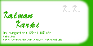 kalman karpi business card