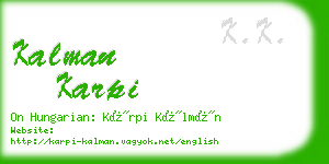 kalman karpi business card